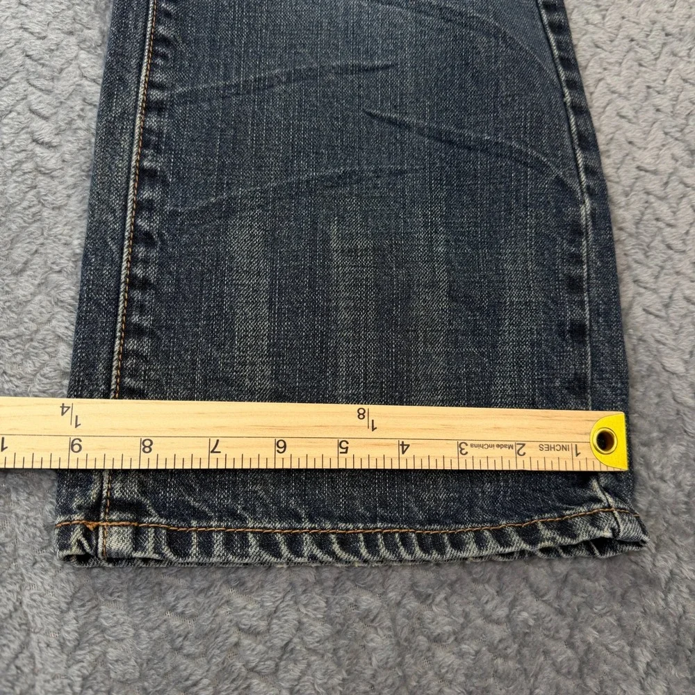 TM Exposure Jeans Mens 38x29 Blue Denim Y2K Fleur De Lis‎ Streetwear Rivets